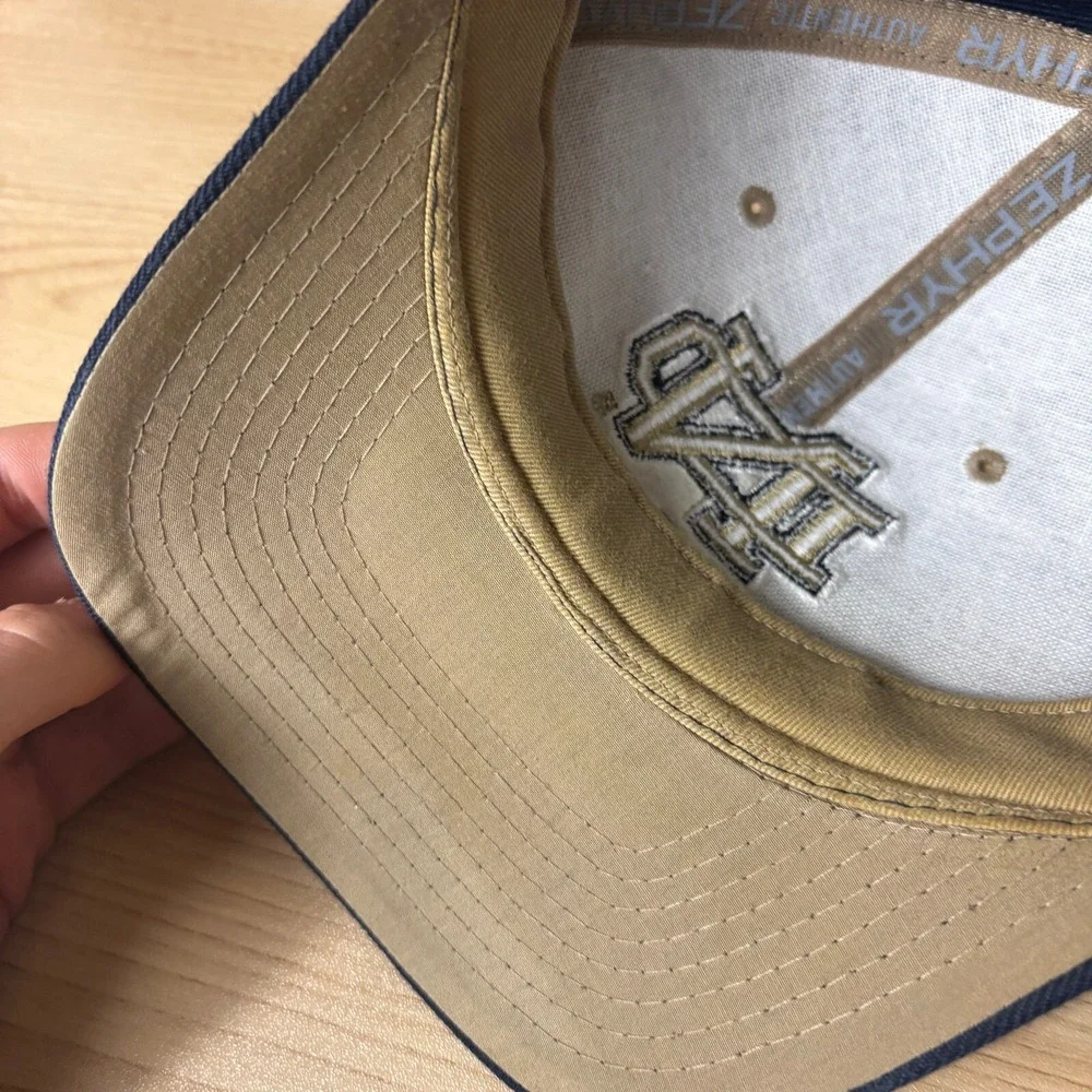 Vintage Notre Dame Fighting Irish Hat Cap Fitted 7 1/2 Blue Zephyr Football